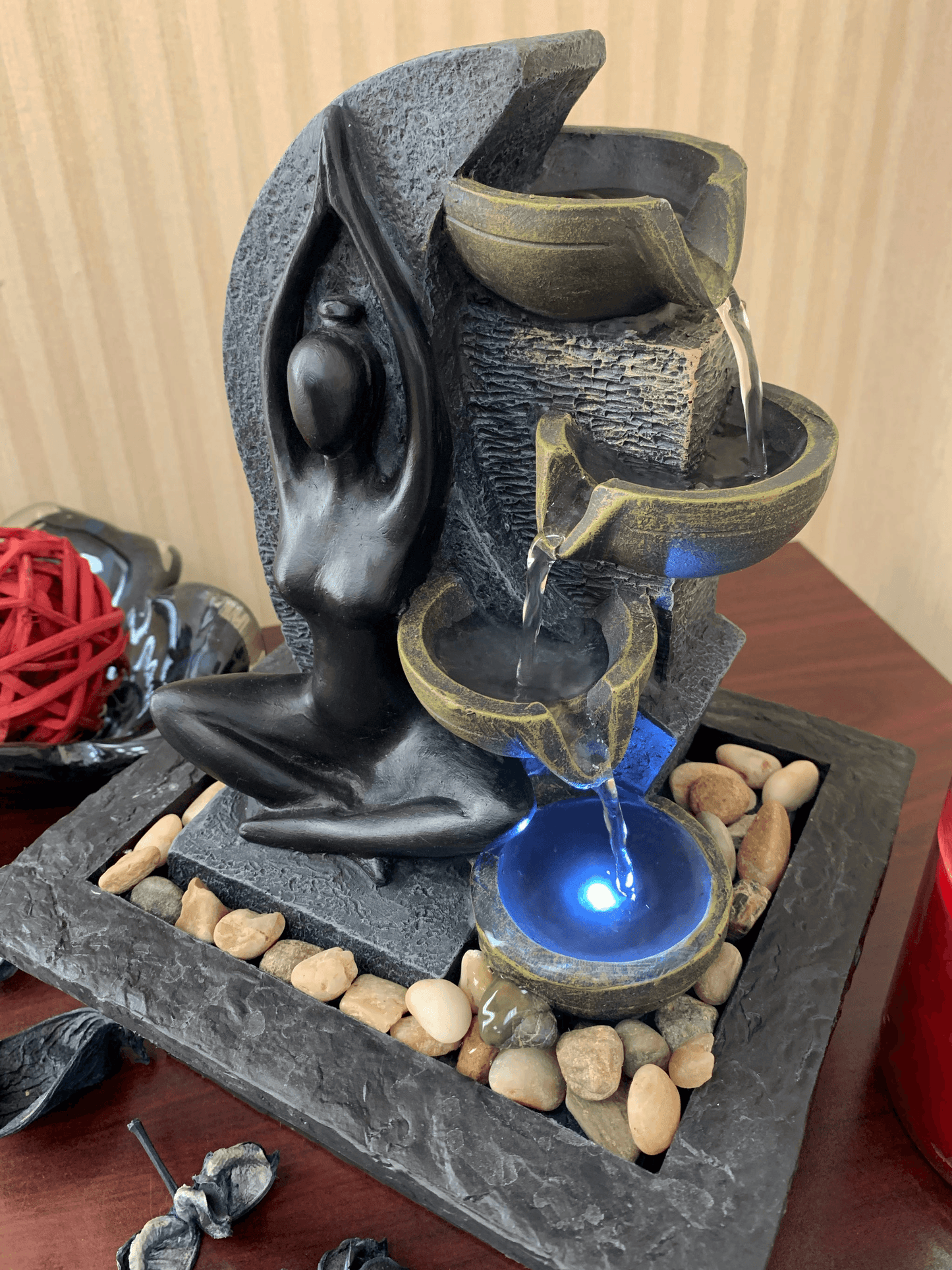 Felicity Tabletop Meditation Fountain With Led Light-2