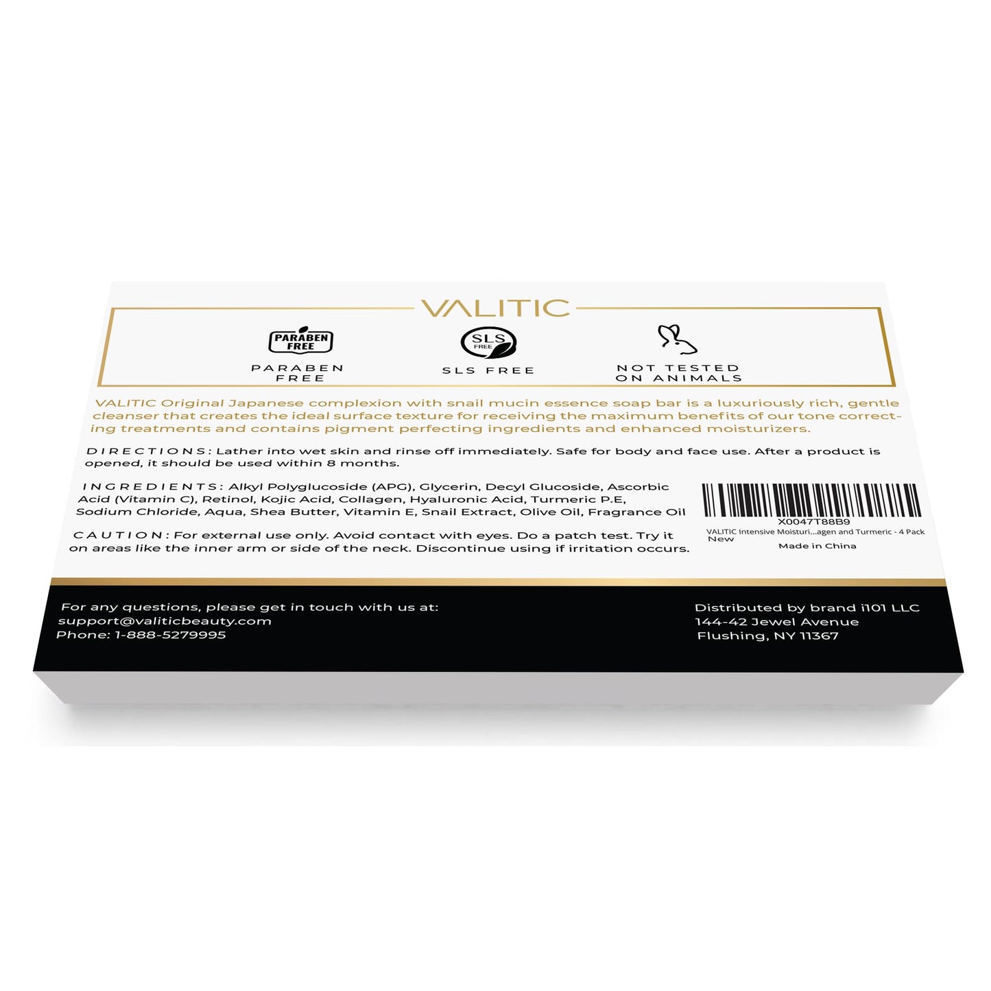 VALITIC Snail Mucin Cleanser Soap Bar with Turmeric and Kojic Acid Dark Spot Corrector – Anti Aging and Purifying Skin Care Snail Secretion for Intense Hydration and Moisturization – 2 Pack