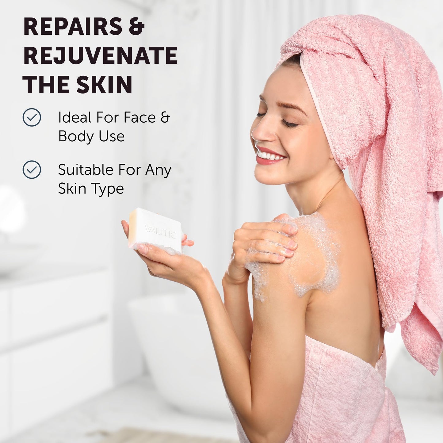 VALITIC Snail Mucin Cleanser Soap Bar with Turmeric and Kojic Acid Dark Spot Corrector – Anti Aging and Purifying Skin Care Snail Secretion for Intense Hydration and Moisturization – 2 Pack